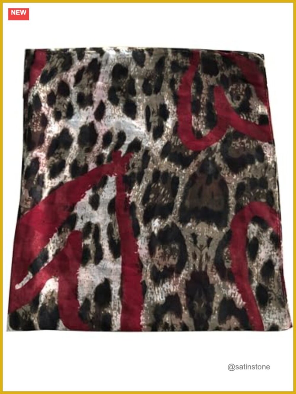 Sheer Chiffon Leopard Print Long Scarf Pashmina Shawl Wrap Hijab Headband